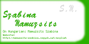 szabina mamuzsits business card